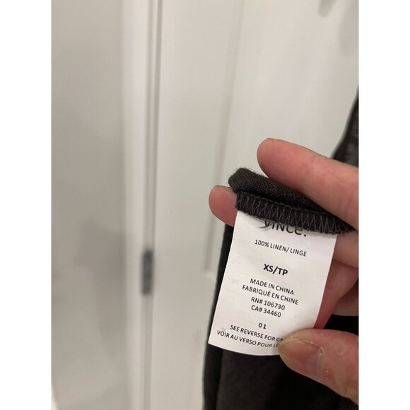 NWT Vince Brown 100% Linen Sleeveless Tank Top Blouse Open V Neck Sz XS - Picture 6 of 6